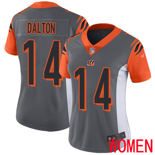 Cincinnati Bengals Limited Silver Women Andy Dalton Jersey NFL Footballl #14 Inverted Legend